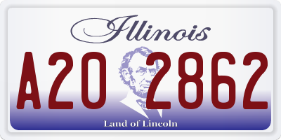 IL license plate A202862