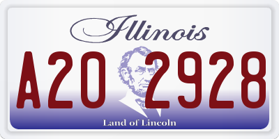 IL license plate A202928