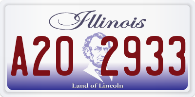 IL license plate A202933