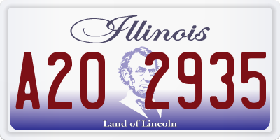 IL license plate A202935