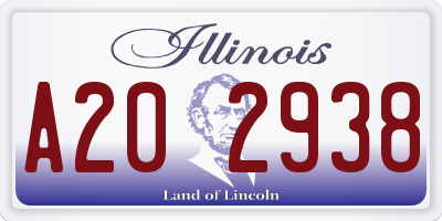 IL license plate A202938