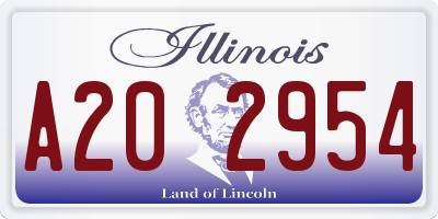 IL license plate A202954