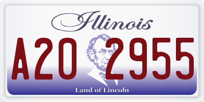 IL license plate A202955