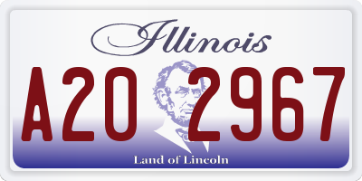 IL license plate A202967