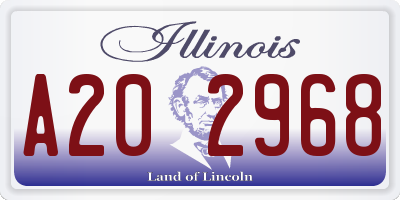 IL license plate A202968