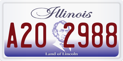 IL license plate A202988