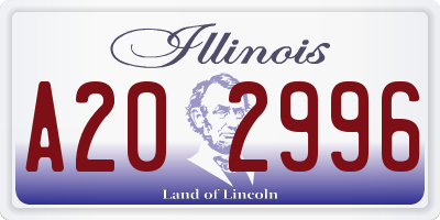 IL license plate A202996