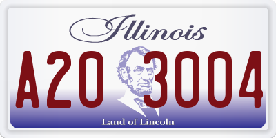 IL license plate A203004
