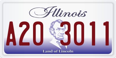 IL license plate A203011