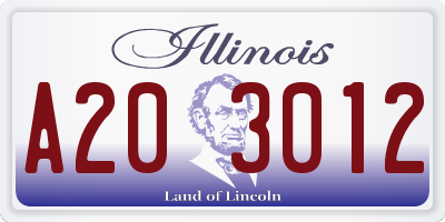 IL license plate A203012