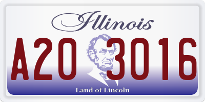 IL license plate A203016