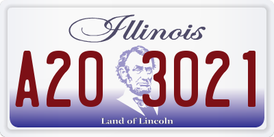 IL license plate A203021