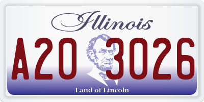 IL license plate A203026
