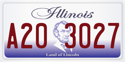 IL license plate A203027