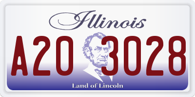 IL license plate A203028