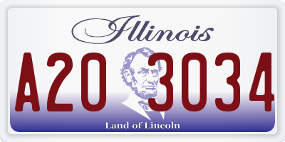 IL license plate A203034