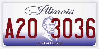 IL license plate A203036