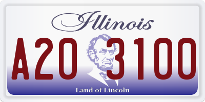 IL license plate A203100