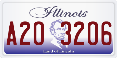 IL license plate A203206