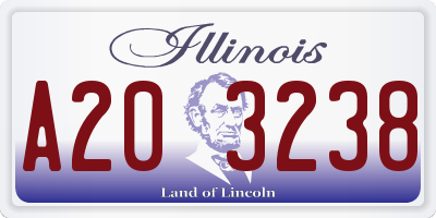 IL license plate A203238