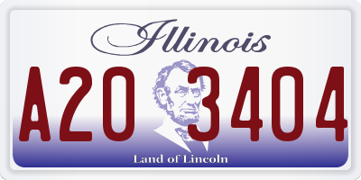 IL license plate A203404