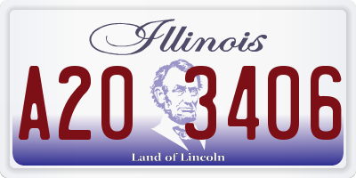 IL license plate A203406