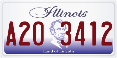IL license plate A203412