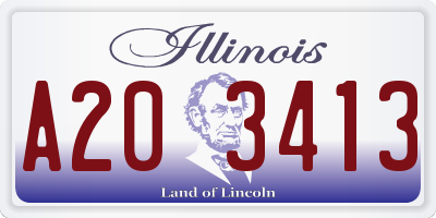 IL license plate A203413