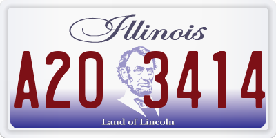 IL license plate A203414