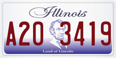 IL license plate A203419