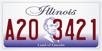 IL license plate A203421