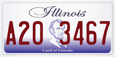 IL license plate A203467