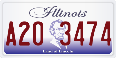 IL license plate A203474