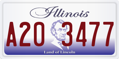 IL license plate A203477