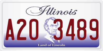 IL license plate A203489