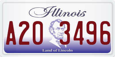 IL license plate A203496