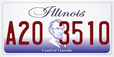 IL license plate A203510