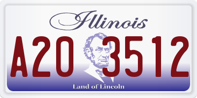 IL license plate A203512