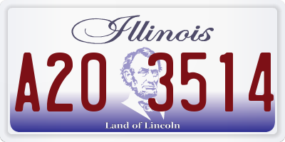 IL license plate A203514