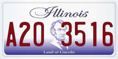 IL license plate A203516