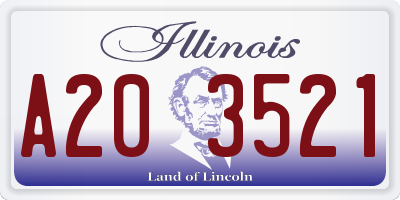 IL license plate A203521