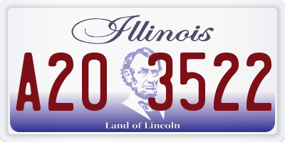 IL license plate A203522