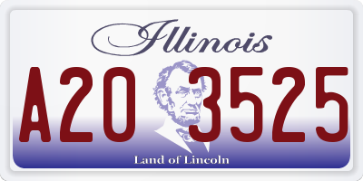 IL license plate A203525