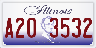 IL license plate A203532