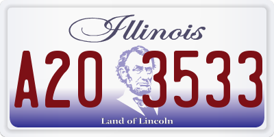 IL license plate A203533
