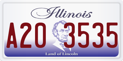 IL license plate A203535