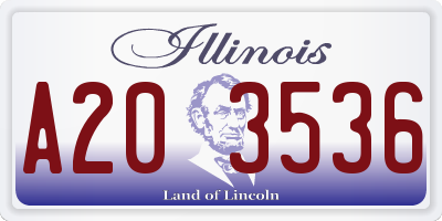 IL license plate A203536