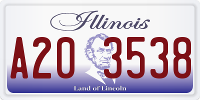 IL license plate A203538