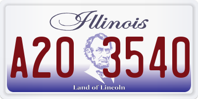 IL license plate A203540