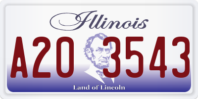 IL license plate A203543